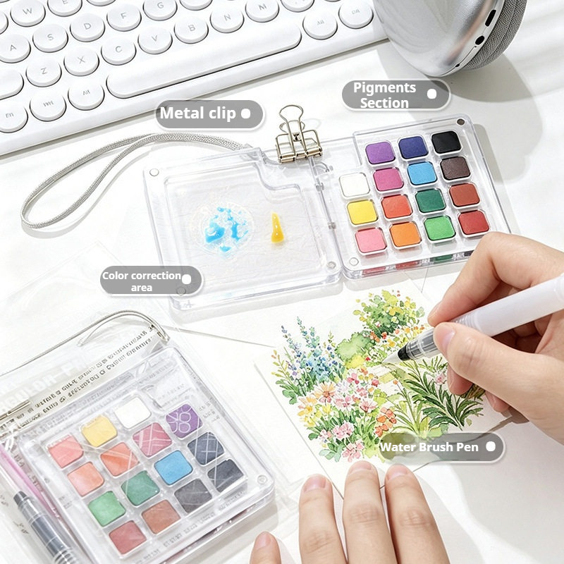Watercolor Paint Set Solid Pigment - Set de Regalo de Acuarelas Sólidas