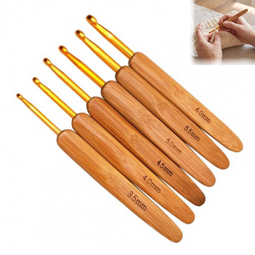 Juego de ganchillos de crochet - Wooden Crochet Hooks Ergonomic Handle reseña y precio