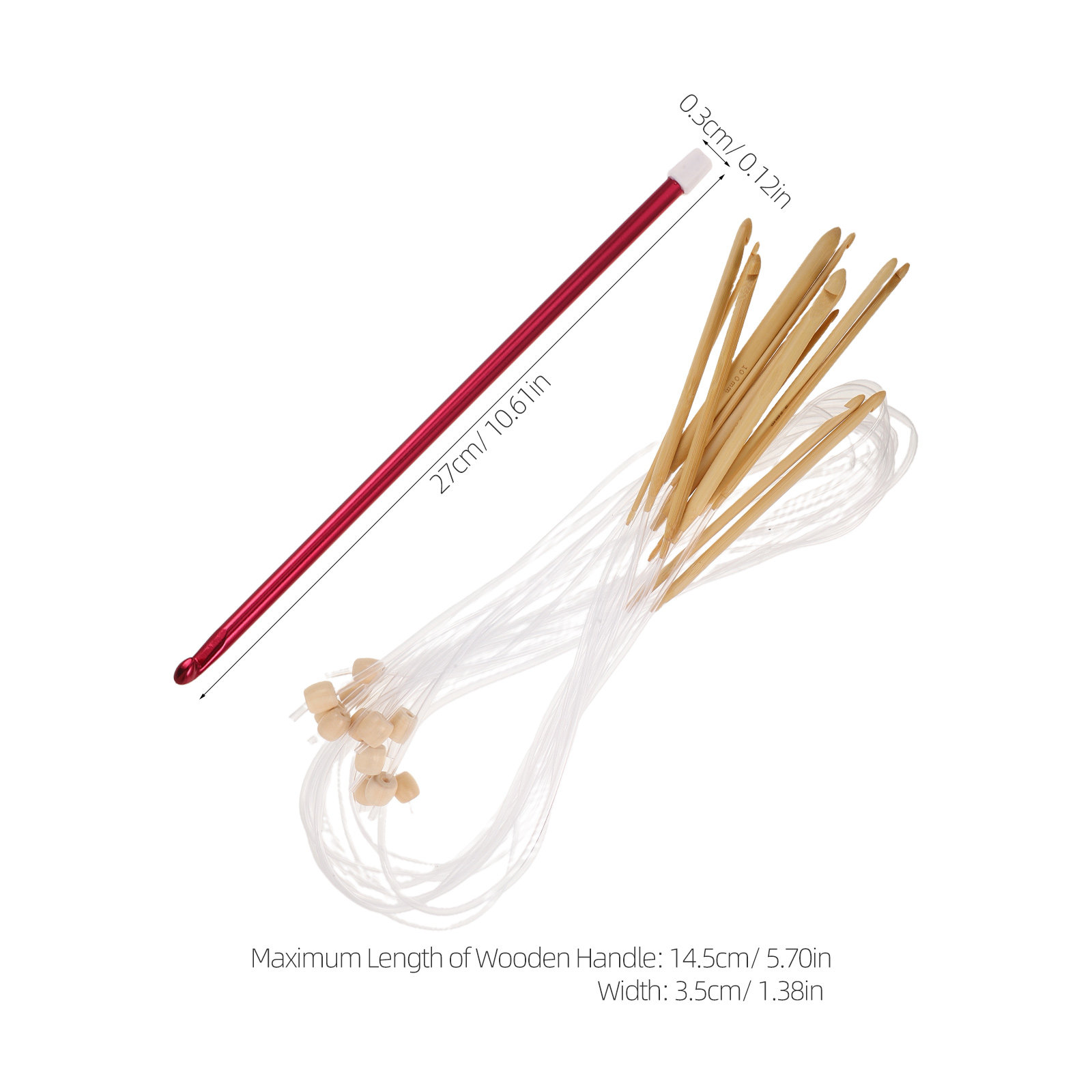 1 juego de agujas de ganchillo - Wooden Crochet Hooks Ergonomic Handle reseña y precio