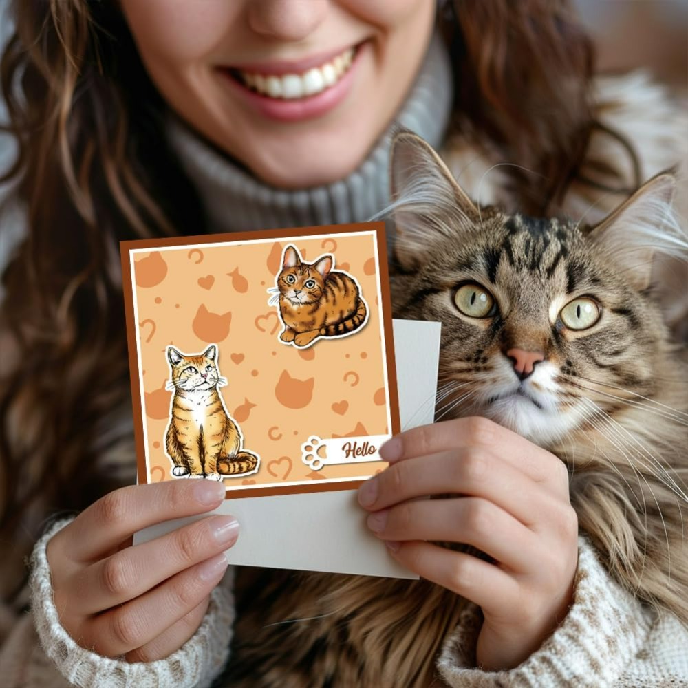 Sellos transparentes de gato,  - Clear Silicone Stamps For Card Making reseña y precio