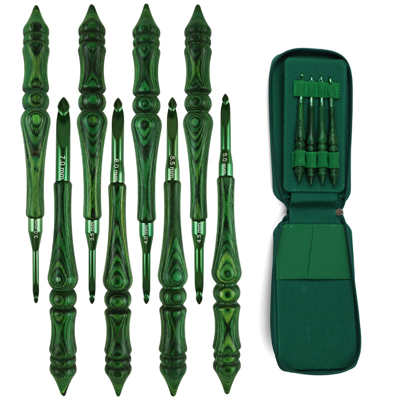 Juego de 8 agujas de ganchillo - Wooden Crochet Hooks Ergonomic Handle reseña y precio
